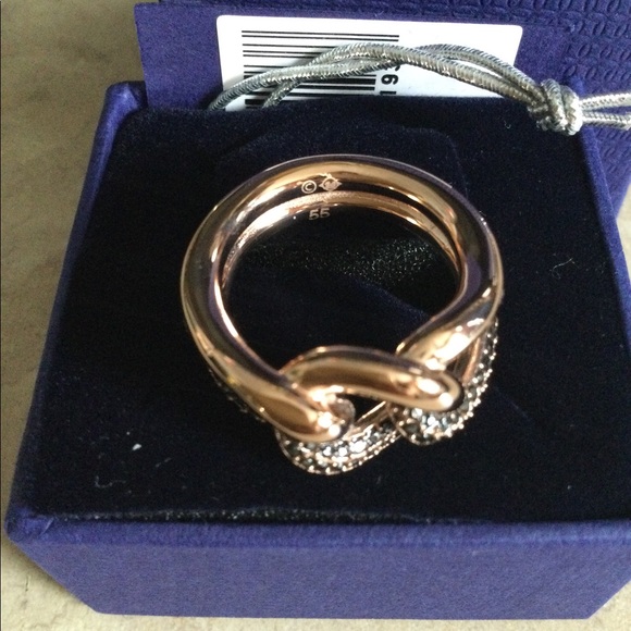 Lane Motif Ring Black,Rosegoldtone plated size 55 - Picture 10 of 12